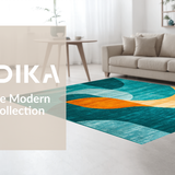 Ultra Soft Area Rug, Non Slip, Stain Resistant, Washable Area Rugs for Living Room, Bedroom, Chic Vibrant Color Block Arrangement(Blue)