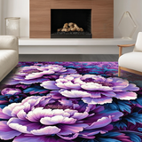 Ultra Soft Area Rug, Non Slip, Stain Resistant, Washable Area Rugs for Living Room, Bedroom, Chic Contemporary Floral Touch(Purple)