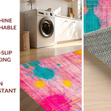 Ultra Soft Area Rug, Non Slip, Stain Resistant, Washable Area Rugs for Living Room, Bedroom, Vibrant Modern Artistic Swirls(Pink)