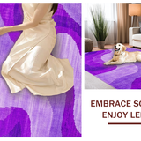Ultra Soft Area Rug, Non Slip, Stain Resistant, Washable Area Rugs for Living Room, Bedroom, Contemporary Chic Fluid Pattern(Purple)