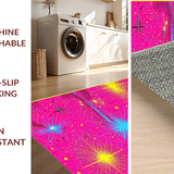 Ultra Soft Area Rug, Non Slip, Stain Resistant, Washable Area Rugs for Living Room, Bedroom, Contemporary Colorful Organic Swirls(Pink)