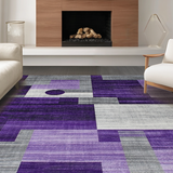 Ultra Soft Area Rug, Non Slip, Stain Resistant, Washable Area Rugs for Living Room, Bedroom, Sleek Ultra-Soft Sophisticated Touch(Purple)