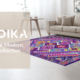 Ultra Soft Area Rug, Non Slip, Stain Resistant, Washable Area Rugs for Living Room, Bedroom, Vibrant Trellis Patterned Accent(Purple)