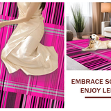 Ultra Soft Area Rug, Non Slip, Stain Resistant, Washable Area Rugs for Living Room, Bedroom, Artistic Multi-Tone Striped Arrangement(Pink)