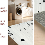 Ultra Soft Area Rug, Non Slip, Stain Resistant, Washable Area Rugs for Living Room, Bedroom, Bold Geometric Contrast Decor(White)