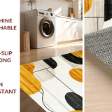 Ultra Soft Area Rug, Non Slip, Stain Resistant, Washable Area Rugs for Living Room, Bedroom, Trendy Dynamic Spiral Artwork(Yellow)