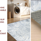 Ultra Soft Area Rug, Non Slip, Stain Resistant, Washable Area Rugs for Living Room, Bedroom, Serene Light Grey Organic Forms(Gray)