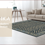 Ultra Soft Area Rug, Non Slip, Stain Resistant, Washable Area Rugs for Living Room, Bedroom, Trendy Neutral Toned Diamond Pattern(Blue)