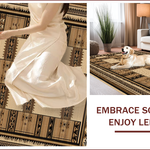 Ultra Soft Area Rug, Non Slip, Stain Resistant, Washable Area Rugs for Living Room, Bedroom, Rustic Cowhide Living Room Accent(Beige) - ODIKA