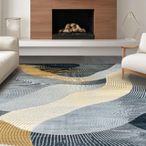 Ultra Soft Area Rug, Non Slip, Stain Resistant, Washable Area Rugs for Living Room, Bedroom, Contemporary Grey Textured Motif(Gray)