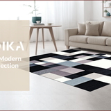 Ultra Soft Area Rug, Non Slip, Stain Resistant, Washable Area Rugs for Living Room, Bedroom, Stylish Minimalist Bedroom High Traffic Wool Carpet(Black)