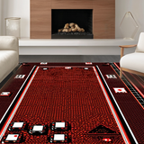 Ultra Soft Area Rug, Non Slip, Stain Resistant, Washable Area Rugs for Living Room, Bedroom, Vibrant Retro Dice Aesthetic(Red)
