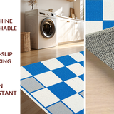 Ultra Soft Area Rug, Non Slip, Stain Resistant, Washable Area Rugs for Living Room, Bedroom, Dynamic Pastel Hopscotch Design(Blue)