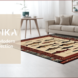 Ultra Soft Area Rug, Non Slip, Stain Resistant, Washable Area Rugs for Living Room, Bedroom, Whimsical Coastal Fishing Scene(Beige)