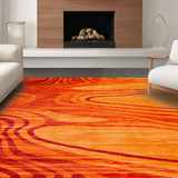 Ultra Soft Area Rug, Non Slip, Stain Resistant, Washable Area Rugs for Living Room, Bedroom, Bold Striped Color Splash Effect(Orange)