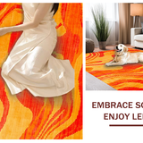 Ultra Soft Area Rug, Non Slip, Stain Resistant, Washable Area Rugs for Living Room, Bedroom, Soft Warm Color Palette Charm(Orange)