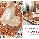 Ultra Soft Area Rug, Non Slip, Stain Resistant, Washable Area Rugs for Living Room, Bedroom, Whimsical Orange and Blue Palette(Orange)
