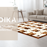 Ultra Soft Area Rug, Non Slip, Stain Resistant, Washable Area Rugs for Living Room, Bedroom, Modern Minimalist Jute Inspiration(Brown)