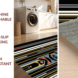 Ultra Soft Area Rug, Non Slip, Stain Resistant, Washable Area Rugs for Living Room, Bedroom, Artistic Bold Zebra Print Style(Black)