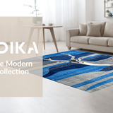 Ultra Soft Area Rug, Non Slip, Stain Resistant, Washable Area Rugs for Living Room, Bedroom, Striking Textured Animal Print(Blue)