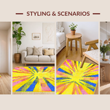 Ultra Soft Area Rug, Non Slip, Stain Resistant, Washable Area Rugs for Living Room, Bedroom, Striking Modern Swirling Pattern(Yellow)