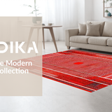 Ultra Soft Area Rug, Non Slip, Stain Resistant, Washable Area Rugs for Living Room, Bedroom, Whimsical Dark Web Inspired Piece(Red)