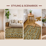 Ultra Soft Area Rug, Non Slip, Stain Resistant, Washable Area Rugs for Living Room, Bedroom, Elegant Earth Tone Animal Shape(Beige)