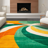 Ultra Soft Area Rug, Non Slip, Stain Resistant, Washable Area Rugs for Living Room, Bedroom, Artful Minimalist Ogee Pattern(Yellow)