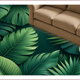 Ultra Soft Area Rug, Non Slip, Stain Resistant, Washable Area Rugs for Living Room, Bedroom, Charming Tropical Leaf Aesthetic(Green)