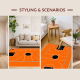 Ultra Soft Area Rug, Non Slip, Stain Resistant, Washable Area Rugs for Living Room, Bedroom, Dynamic Youthful Athletic Aesthetic(Orange)