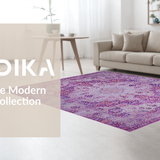 Ultra Soft Area Rug, Non Slip, Stain Resistant, Washable Area Rugs for Living Room, Bedroom, Modern Ogee Pattern Expression(Pink)