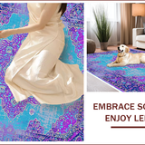Ultra Soft Area Rug, Non Slip, Stain Resistant, Washable Area Rugs for Living Room, Bedroom, Boho Medallion Violet Living Room Non-Shedding Rug(Purple)