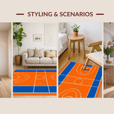 Ultra Soft Area Rug, Non Slip, Stain Resistant, Washable Area Rugs for Living Room, Bedroom, Rustic Sports-Inspired Decor Element(Orange)