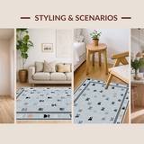 Ultra Soft Area Rug, Non Slip, Stain Resistant, Washable Area Rugs for Living Room, Bedroom, Rustic Warm Toned Print Variation(Gray)