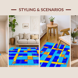 Charming Brightly Hued Counting Motif(Blue)