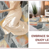 Ultra Soft Area Rug, Non Slip, Stain Resistant, Washable Area Rugs for Living Room, Bedroom, Artistic Abstract Earthy Tones(Gray)