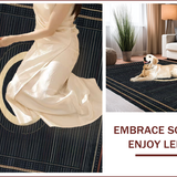 Ultra Soft Area Rug, Non Slip, Stain Resistant, Washable Area Rugs for Living Room, Bedroom, Trendy Circular Artful Pattern(Black)