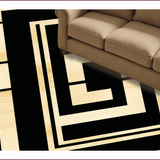Ultra Soft Area Rug, Non Slip, Stain Resistant, Washable Area Rugs for Living Room, Bedroom, Glamorous Black Gold Geometric Design(Gold)