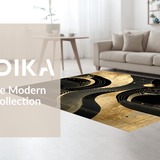 Ultra Soft Area Rug, Non Slip, Stain Resistant, Washable Area Rugs for Living Room, Bedroom, Chic Abstract Gold and Gray Convergence(Gold)