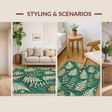 Ultra Soft Area Rug, Non Slip, Stain Resistant, Washable Area Rugs for Living Room, Bedroom, Trendy Whimsical Green Patterns(Green)