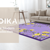 Ultra Soft Area Rug, Non Slip, Stain Resistant, Washable Area Rugs for Living Room, Bedroom, Charming Lavender Floral Aesthetic(Purple)