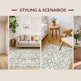 Ultra Soft Area Rug, Non Slip, Stain Resistant, Washable Area Rugs for Living Room, Bedroom, 3D Geometric Layered Texture(Beige)