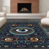 Ultra Soft Area Rug, Non Slip, Stain Resistant, Washable Area Rugs for Living Room, Bedroom, Rustic Natural Coir Texture(Blue)