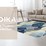 Ultra Soft Area Rug, Non Slip, Stain Resistant, Washable Area Rugs for Living Room, Bedroom, Rustic Textured Natural Tones(Blue)