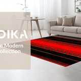 Ultra Soft Area Rug, Non Slip, Stain Resistant, Washable Area Rugs for Living Room, Bedroom, Striking Optical Cracked Lava Aesthetic(Red)