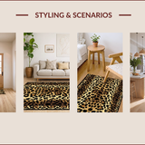 Ultra Soft Area Rug, Non Slip, Stain Resistant, Washable Area Rugs for Living Room, Bedroom, Sleek Earthy Animal Print Style(Brown)