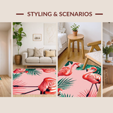 Fresh Botanical Patterned Entrance Mat(Pink)