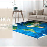 Chic Abstract World Map Aesthetic(Blue)