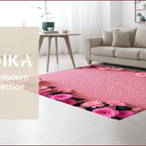 Ultra Soft Area Rug, Non Slip, Stain Resistant, Washable Area Rugs for Living Room, Bedroom, Floral Coquette Bath Mat(Pink)
