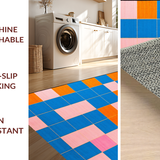 Eclectic Rainbow Patterned Textile(Blue)